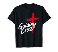 Guiding Cross Cruz Roja Cristiana Inspiración Fe Artwork Camiseta