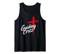 Guiding Cross Cruz Roja Cristiana Inspiración Fe Artwork Camiseta sin Mangas