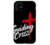 Guiding Cross Cruz Roja Cristiana Inspiración Fe Artwork Carcasa para iPhone 11