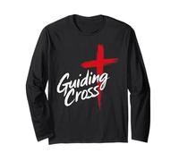 Guiding Cross Cruz Roja Cristiana Inspiración Fe Artwork Manga Larga
