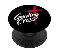 Guiding Cross Cruz Roja Cristiana Inspiración Fe Artwork PopSockets PopGrip Adhesivo