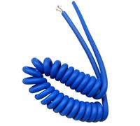 GuidNaurys Cable de resorte espiral de poliuretano azul de 5 núcleos, 6 mm de diámetro exterior, 16 cm de longitud, for conexiones mecánicas. Cable retráctil