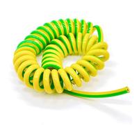GuidNaurys Cable espiral telescópico amarillo de 13 AWG, 1 núcleo, estirable hasta 1 metro. Cable retráctil