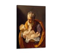 Guido Reni Painter Works - Póster de San José y el niño Jesús de 1640, ideal para salas de estar, dormitorios, oficinas, hogares y aulas, 60 x 90 cm