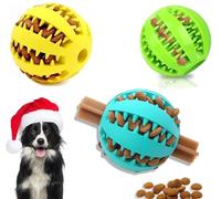 Guidre 3pcs Pelota de Caucho Natural para Perros,6cm Pelota Duradera para Comedero de Perros,Caucho Natural para per Ros,Juguete para Limpieza de Dientes de Perro,Juguetes Interactivos para P erros