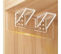 Guidre 6 piezas de clavijas de soporte para estantes,V.50 Versión actualizada soportes estantes adhesivos,soportes transparentes para estantes, gabinetes,estanterías, estantes para armarios (15 x7cm)