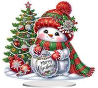 Guidre Decoración de mesa con diamantes 5D,Cuadro de Diamantes 5D Navidad,Adornos de pintura de diamantes 5D, decoración de mesa de Navidad, decoración de Navidad, fiesta de Navidad