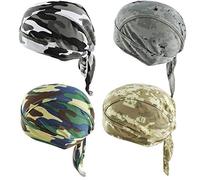 GUIFIER Gorro Bandana Ciclismo Sombrero Pirata Hombre,Anti-UV Pañuelo Bandana Gorros Deportivos para Correr, Bicicleta, Moto o como pañuelo para Hombres y Mujeres utilizar debajo del casco (Camuflaje)