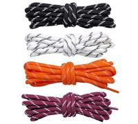 Guiguishiny 4 Pares Cordones Redondos 120 cm Ø5 mm para Zapatos de Trabajo y Senderismo, Cordones Resistentes para zapatillas Botas y Calzado de Seguridad, Lavables (Color-3)