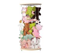 GUIGUZI Almacenamiento de animales de peluche, Almacenamiento de juguetes suaves de esquina, estantes de madera para dormitorio de niños, sala de juegos para niños, almacenamiento de juguetes