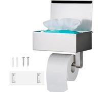 GUIGUZI Baño Acero Inoxidable Plata Portarrollos para Papel Higiénico | Portarollos Papel Higienico con Estante - Porta Rollo Papel de baño Taladro o Autoadhesivo Instalar para Cocina y Baño