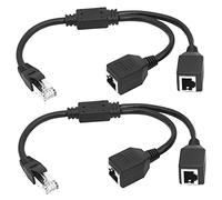 Guihydur 2X Cable Divisor Ethernet RJ45 1 Macho Una 2 Hembra para Adaptador de Cable de Extensión de Red Ethernet LAN Super Cat5, Cat6, Cat7