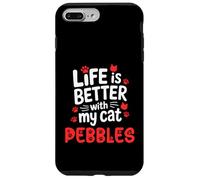 Guijarros con Nombre de Gato La Vida es Mejor con mis guijarros para Gatos Carcasa para iPhone 7 Plus/8 Plus