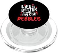 Guijarros con Nombre de Gato La Vida es Mejor con mis guijarros para Gatos PopSockets PopGrip para MagSafe