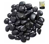Guijarros de 2 a 4 cm de color negro para jardín, 1 kg de piedras negras pulidas, piedras ornamentales, piedras de río, piedras decorativas pulidas, para paisajismo, decoración del hogar, manualidades