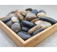 Guijarros naturales decorativos, 3-5 cm piedras mezcladas de alto pulidao, naturales para acuarios, macetas, paisajismo, bricolaje, decoración del hogar y jardín. (Color variado alto pulido, 3 Kg)