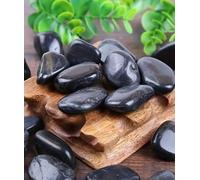 Guijarros naturales decorativos, 3-5 cm piedras mezcladas de alto pulidao, naturales para acuarios, macetas, paisajismo, bricolaje, decoración del hogar y jardín. (Negro alto pulido, 2 Kg)
