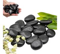 Guijarros, Piedras de Río Jardín Pulidas, Piedras de Plantas, Guijarros Decorativa, para Acuario, Decoración del Hogar, Manualidades, Proyectos Artísticos 3-5 cm, 1 kg(Negro)