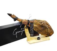 Guijú Jamón Ibérico de Bellota 100% Pata Negra, 8 kg, Pack Regalo con Jamonero y Cuchillo.