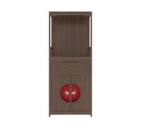 guiling-1986 Altar Budista Gabinete de ofrendas Shentai Doble Puerta pie, Mesa ofrenda Incienso Madera Zen Estilo Chino Pedestal Chino(Bruin)