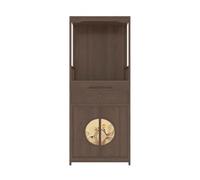 guiling-1986 Altar Budista Mueble de Buda pie for familias, Mesa Incienso for ofrendas Riqueza con Doble Puerta en Nogal Pedestal Chino(Bruin)