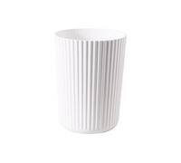 guiling-1986 Cubo de Basura Papelera de plástico redonda de colores coordinados for salón, dormitorio, papelera for baño, color blanco y negro Papelera Baño(Blanco,Pequeño)