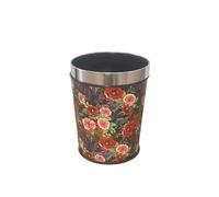 guiling-1986 Cubo de Basura Papelera Redonda de Material Plástico Papelera Adecuada for Dormitorio, Salón, Cocina y Oficina Papelera Estampada con Aro de Presión 6/13L Papelera Baño(Grande)