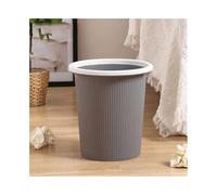 guiling-1986 Cubo de Basura Papelera Sin Tapa Con Aro De Presión Papelera De Plástico A Rayas for Hogar Cocina Oficina Papelera Gris Papelera Baño(Medio)