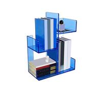 guiling-1986 Estantería Libros Estante Organizador de Escritorio, Estante Almacenamiento acrílico Transparente Azul for Oficina en casa Librería