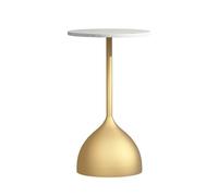 guiling-1986 Mesa De Centro Pequeña Mesa Auxiliar for sofá, Mesa de Centro pequeña Hecha Metal, Adecuada for Sala Estar, Dormitorio, Tienda té con Leche, cafetería, Redonda Mesa De Coctel(Gold)
