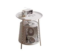 guiling-1986 Mesa De Centro Pequeña Mesa Auxiliar Redonda con casa for Gatos, condominio for, Muebles for Interiores for, for Gatitos Mesa De Coctel(Blanco)