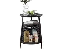 guiling-1986 Mesa De Centro Pequeña Mesa Auxiliar Redonda con casa for Gatos, condominio for, Muebles for Interiores for, for Gatitos Mesa De Coctel(Negro)