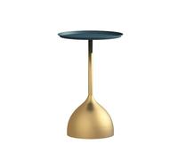 guiling-1986 Mesa De Centro Pequeña Mesa Auxiliar Redonda for sofá, Mesa pequeña de Metal for Aperitivos en la Sala Estar for Espacios pequeños, Dormitorio, cafetería y Estudio Mesa De Coctel(Gold)