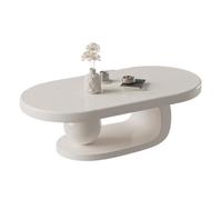 guiling-1986 Mesa De Centro Pequeña Mesa de Centro Ovalada Minimalista Moderna Madera Maciza, Muebles Sala Estar Lujo, diseño Que Ahorra Espacio for hogares pequeños Mesa De Coctel(100cm)