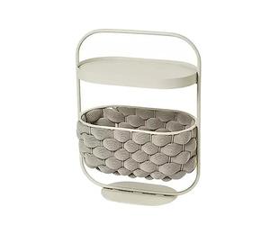 guiling-1986 Mesa De Centro Pequeña Mesita de Noche, Mesa Auxiliar portátil con Cesta Almacenamiento, también Puede ser una Cama for Gatos Mesa De Coctel(Grey)