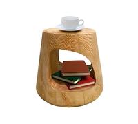 guiling-1986 Mesa De Centro Pequeña Taburete de jardín rústico Redondo, Mesa Auxiliar y Asiento Madera for Interiores Exteriores, pequeña Mesa De Coctel