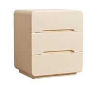 guiling-1986 Mesita de Noche Mesita de Noche Rectangular con Tres cajones Almacenamiento for organización dormitorios Mesa Auxiliar(Beige,Medio)