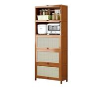 guiling-1986 Mueble Tipo bufé Aparador de Cocina Alto 5 Niveles con Compartimentos Almacenamiento for café y té Puertas Gabinete de Cocina