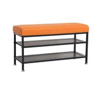 guiling-1986 Mueble Zapatero Banco de Zapatos, Banco 2 Niveles con Almacenamiento, Organizador Metal Asiento Acolchado for Entrada, Sala Estar Zapatero pequeño(100 * 32 * 45cm)