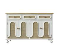 guiling-1986 Mueble Zapatero Gabinete de Almacenamiento Vintage con 4 Puertas y 3 cajones, aparador gabinete Zapatos Entrada, decoración Madera Multifuncional Zapatero pequeño