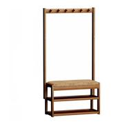 guiling-1986 Mueble Zapatero Perchero Banco de Zapatos, Banco Almacenamiento con Asiento Acolchado, árbol Pasillo 3 en 1, Estante Organizador for Entrada Zapatero pequeño(60cm)