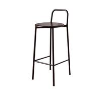 guiling-1986 Taburetes de Bar Silla Alta de Bar Sencilla for Interior y Exterior de Hierro con Respaldo Colorido de 45 cm Taburetes Altos de Cocina(Negro)