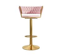 guiling-1986 Taburetes de Bar Silla Alta giratoria for recepción de Bar doméstico, Taburete Alto Ajustable con Respaldo (65-80cm) Taburetes Altos de Cocina(Pink)