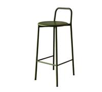 guiling-1986 Taburetes de Bar Silla de Bar for Restaurante de Color Hierro, Estilo Informal, con Respaldo y Patas Altas, 65 cm Taburetes Altos de Cocina(Green)