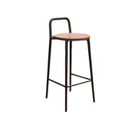 guiling-1986 Taburetes de Bar Silla de Bar Negra con Respaldo for casa, Restaurante, Exterior, Interior, Hierro, Taburete Alto de Madera, 65/75 cm Taburetes Altos de Cocina(Grande)