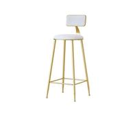 guiling-1986 Taburetes de Bar Taburete de Bar de Hierro Forjado con Asiento de Terciopelo, for Restaurante, Bar, Ocio, Silla Alta, Color Blanco, 65/75 cm Taburetes Altos de Cocina(Pequeño)