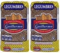 Guillermo | Lenteja pardina - Paquete 1 kg. | Calidad Extra | Hidratos de carbono de calidad | No necesita apenas estar a remojo antes del cocinado gracias a su pequeño tamaño (Paquete de 2)