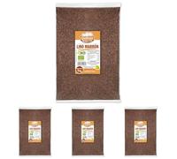 Guillermo | Lino marrón BIO - Bolsa 1 kg. | 100% ecológico | Aporta gran cantidad de minerales | Rico en fibra no soluble y soluble | Contiene omega-3 (Paquete de 4)