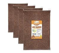 Guillermo | Semillas de lino marrón - Bolsa 1 kg. | Superalimento | Fuente de fibra (Paquete de 4)
