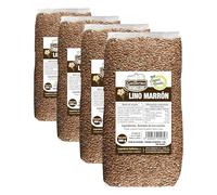 Guillermo | Semillas de lino marrón - Paquete 500g. | Superalimento | Fuente de fibra (Paquete de 4)